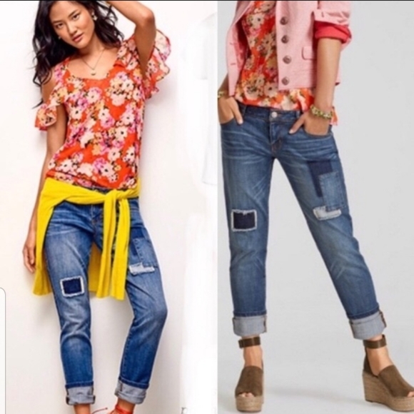 CAbi Slim Boyfriend Patchwork Jeans - Picture 1 of 7